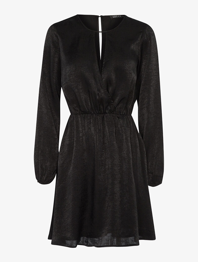 Robe patineuse satinée - noir - 3