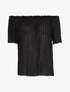 Top gaufré transparent - noir - 1