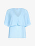 Top style cape en voile fin - bleu ciel - 3
