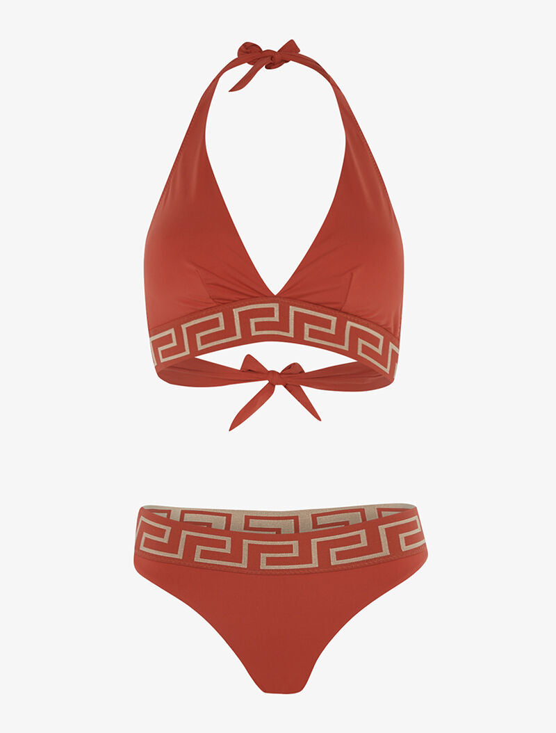 Bikini à imprimé grec - terre de sienne - 3