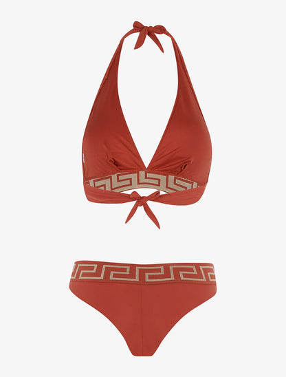 Bikini à imprimé grec - terre de sienne - 2