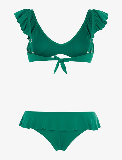 Bikini volanté échancré - vert - 2