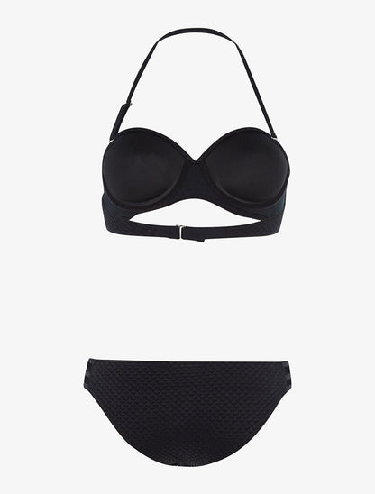 Bikini coutures losanges - noir - 2