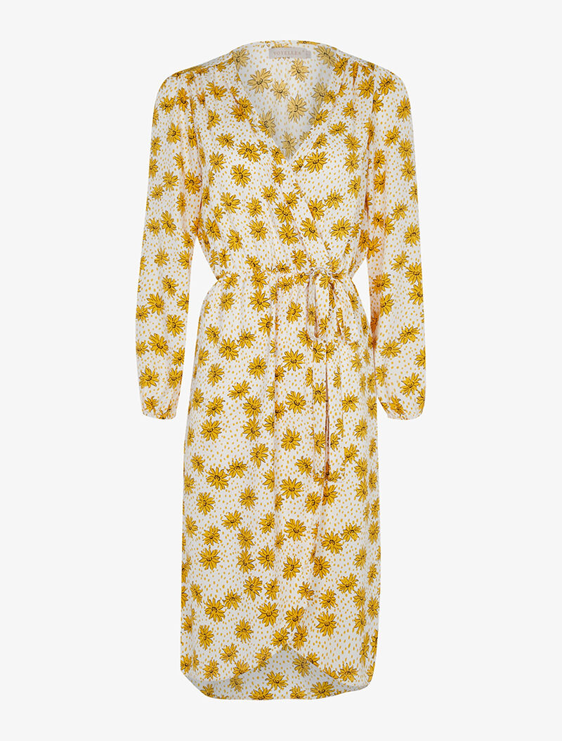 Robe portefeuille légère imprimé pissenlits - jaune - 1