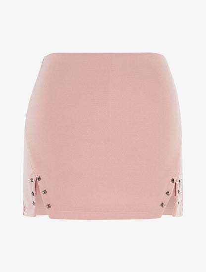 Mini jupe short à clous - rose - 1