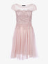Robe ornée de broderie et tulle - rose - 3