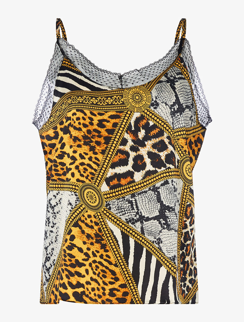 Débardeur ample imprimé sauvage - camel - 1
