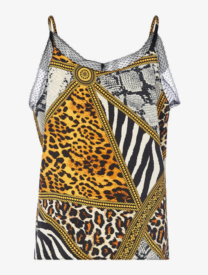 Débardeur ample imprimé sauvage - camel - 2