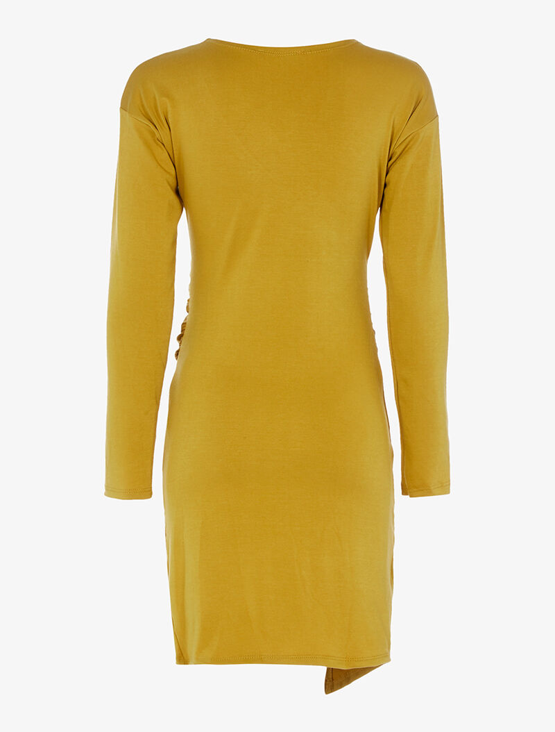 Robe cache-coeur stretch - moutarde - 2