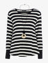 Pull ample à rayures mouchetées - noir/blanc - 3