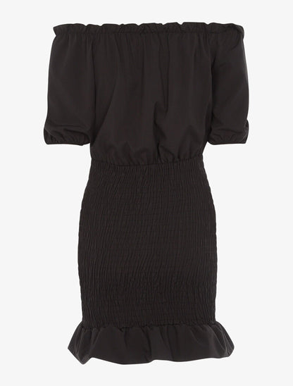 Robe ajustée à volants - noir - 2