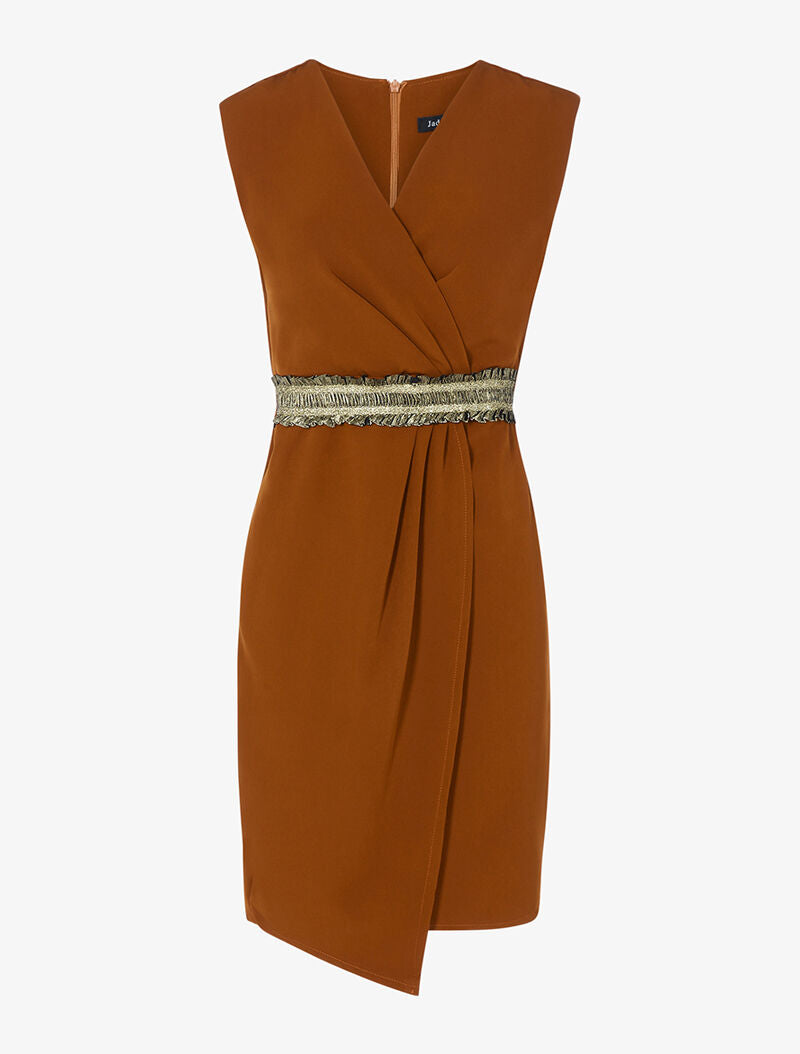 Robe portefeuille taille froncée - terre de sienne - 1