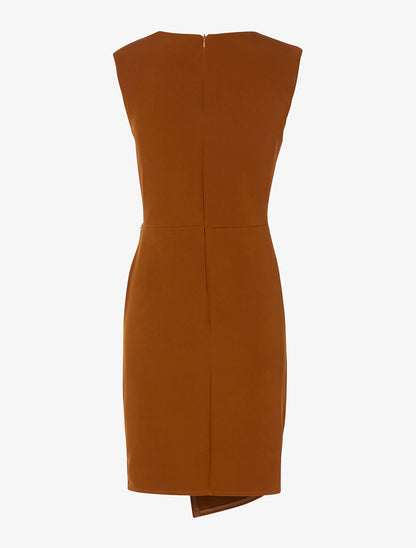 Robe portefeuille taille froncée - terre de sienne - 2