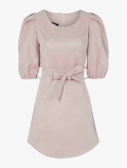 Robe à manches gigot - beige rosé - 1