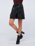 Short haut en simili effet croco - noir - 1