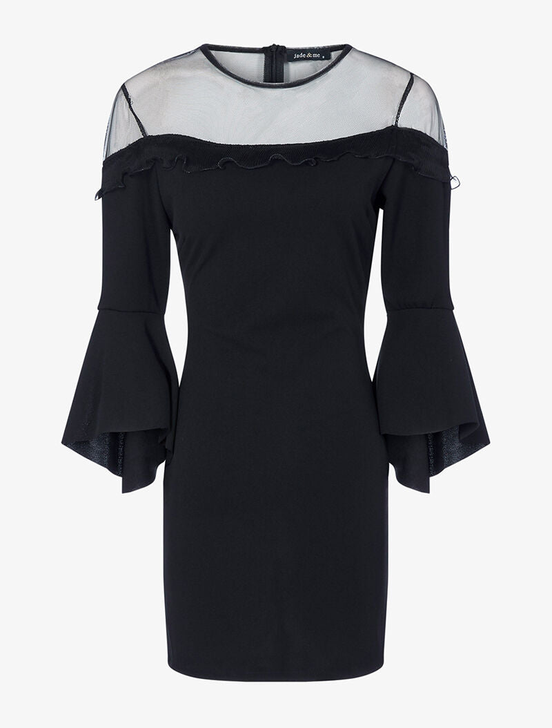 Robe courte volantée - noir - 3