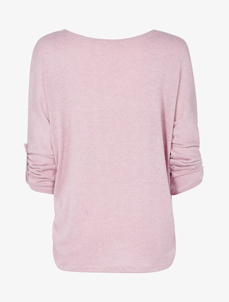 Top ample coupe droite pailleté - rose - 2