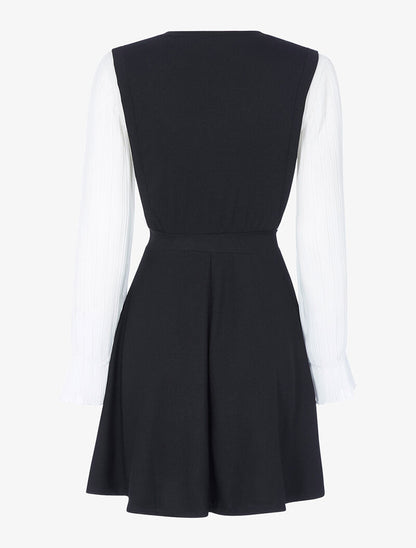 Robe patineuse effet de superposition - noir - 2