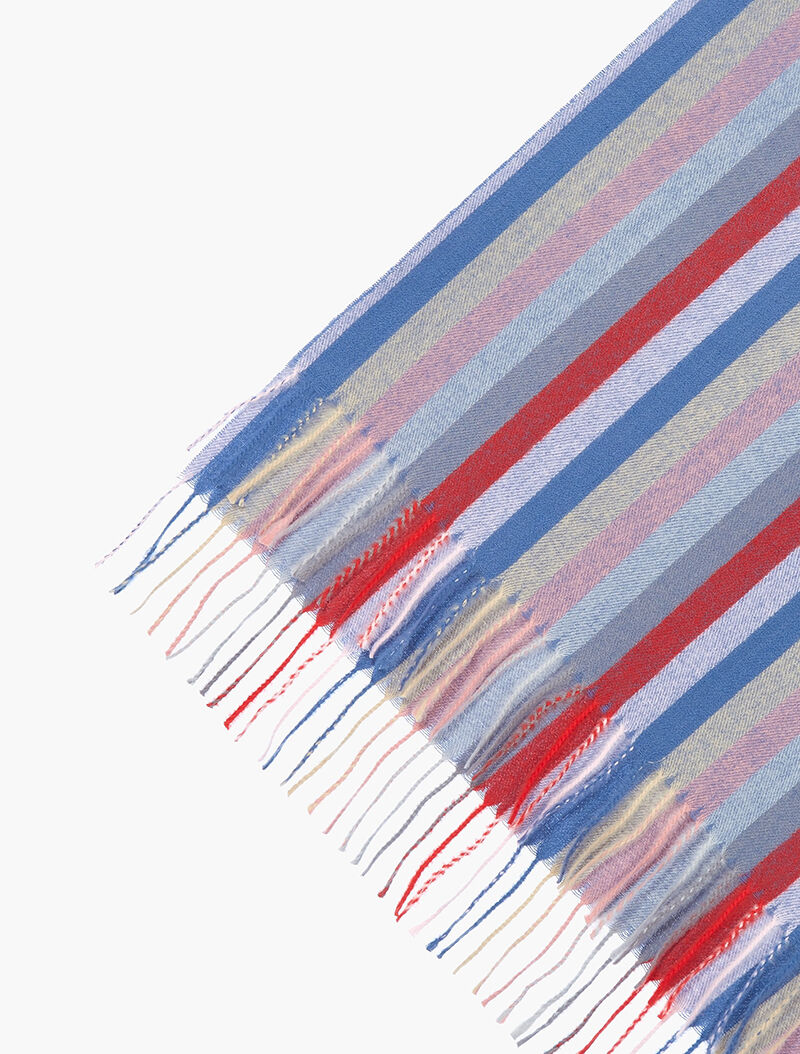 Echarpe à grandes rayures - bleu - 2
