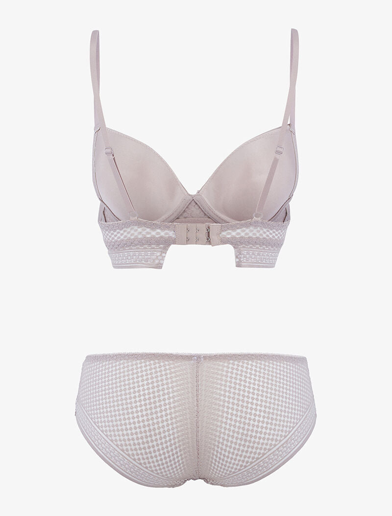 Ensemble à empiècements pois - taupe - 2