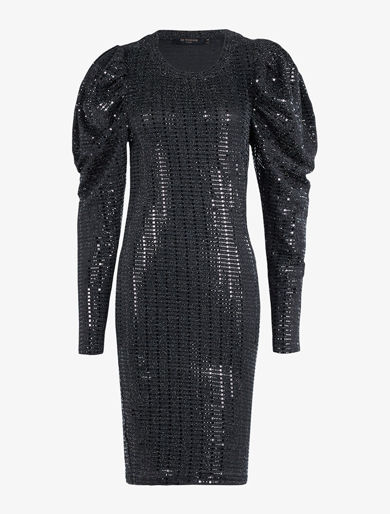 Robe longue à facettes - noir - 3