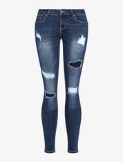Jean skinny à empiècement - denim brut - 3