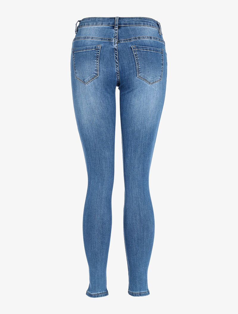 Jean skinny à empiècement - bleu ciel - 5