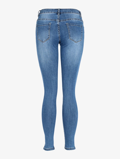 Jean skinny à empiècement - bleu ciel - 5