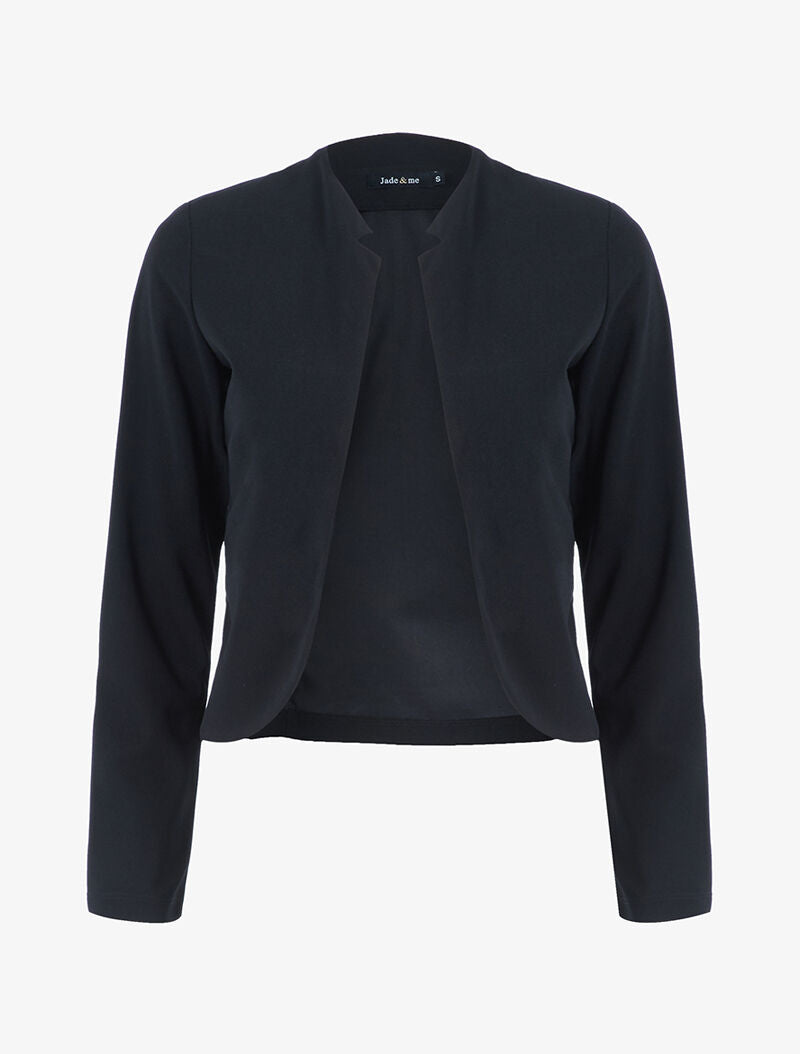 Veste courte à col cranté - noir - 1
