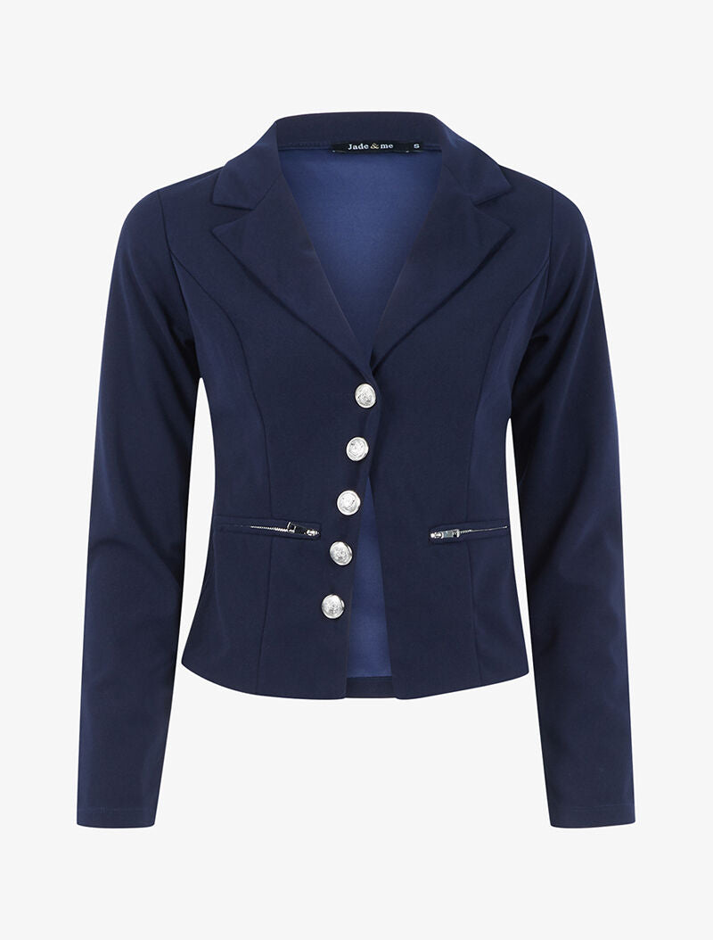 Veste à fermeture en biais - marine - 1
