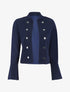 Veste boutonnée à bords coupe franche - marine - 1