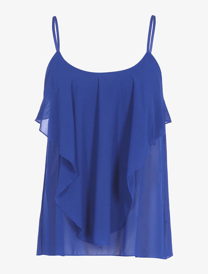 Caraco en voile empiécé - bleu - 4