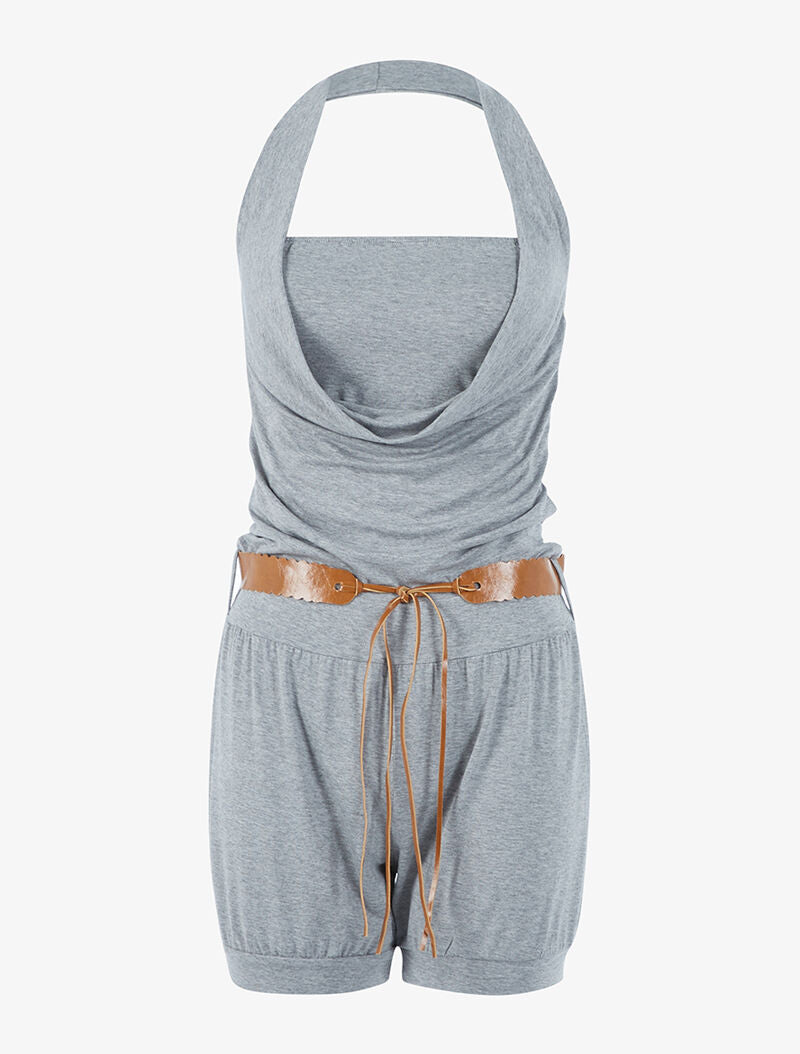 Combishort ceinturé - gris clair - 1