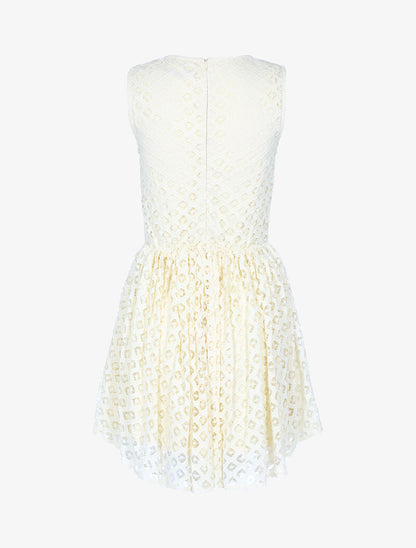 Robe à broderies graphiques - beige - 2