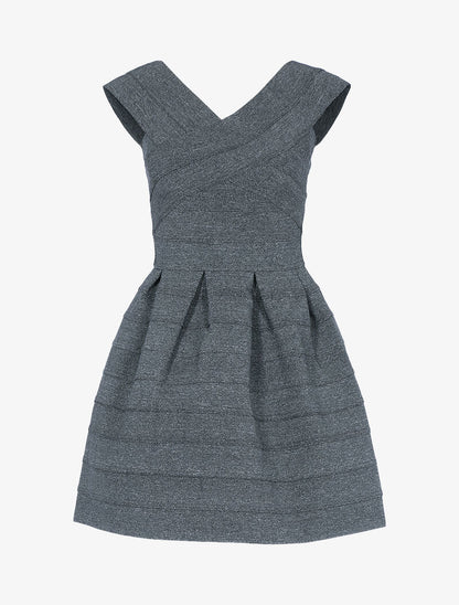 Robe patineuse effet bandages - anthracite - 1