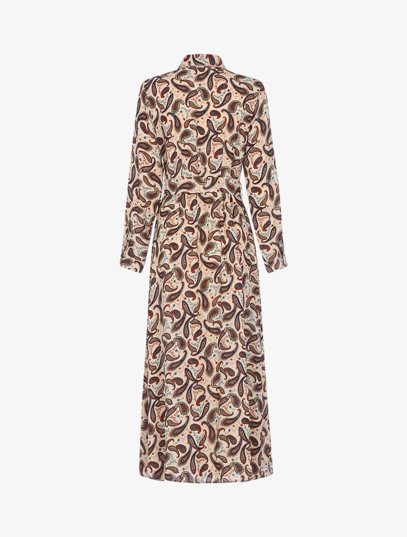 Robe à imprimé fleurs et feuillages - beige - 2