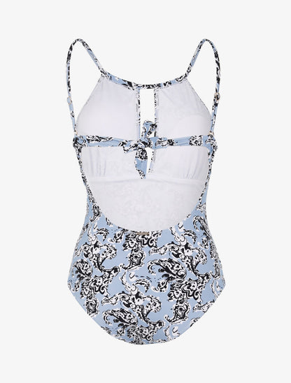 Monokini à imprimé baroque stylisé - bleu charrette - 2
