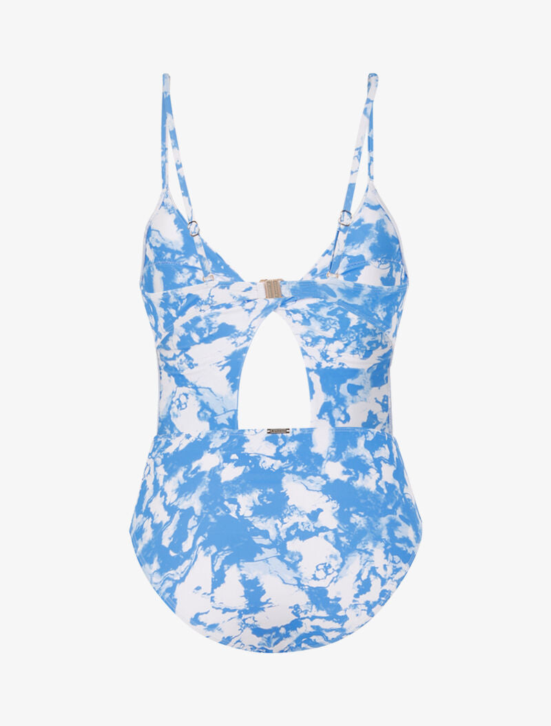 Trikini à imprimé délavé - bleu/blanc - 2