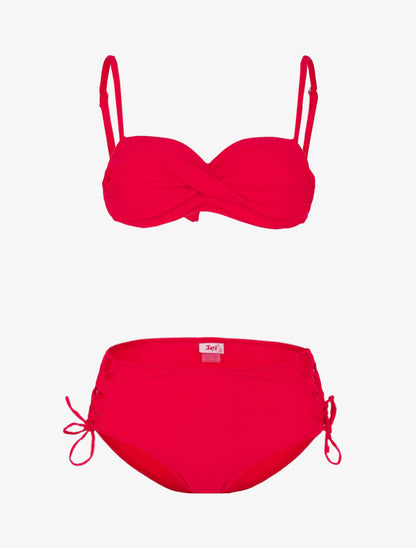 Bikini à culotte lacée - rouge - 3