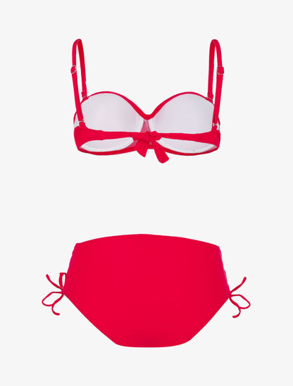 Bikini à culotte lacée - rouge - 2