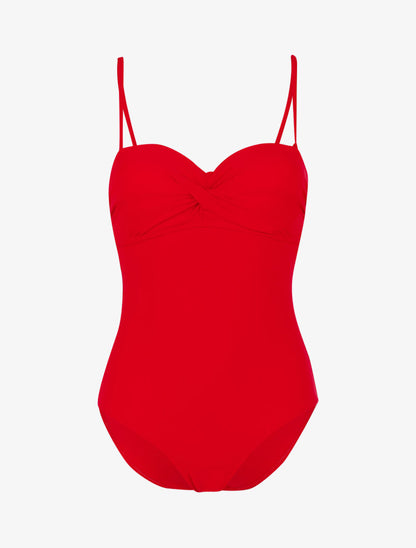 Monokini à bustier coqué - rouge - 3