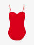 Monokini à bustier coqué - rouge - 3
