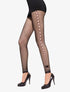 Collants sans pieds ajourés à détails papillons - noir - 1