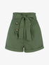 Short taille haute paper bag - kaki - 1