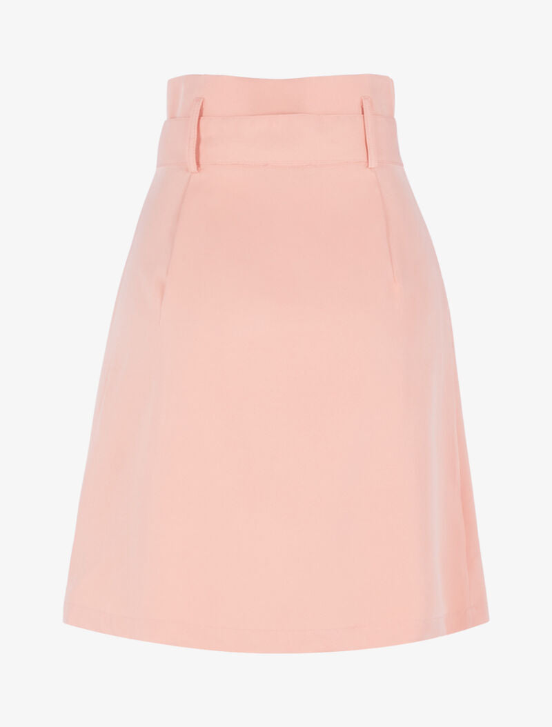 Jupe unie coupe trapèze taille haute - rose - 2
