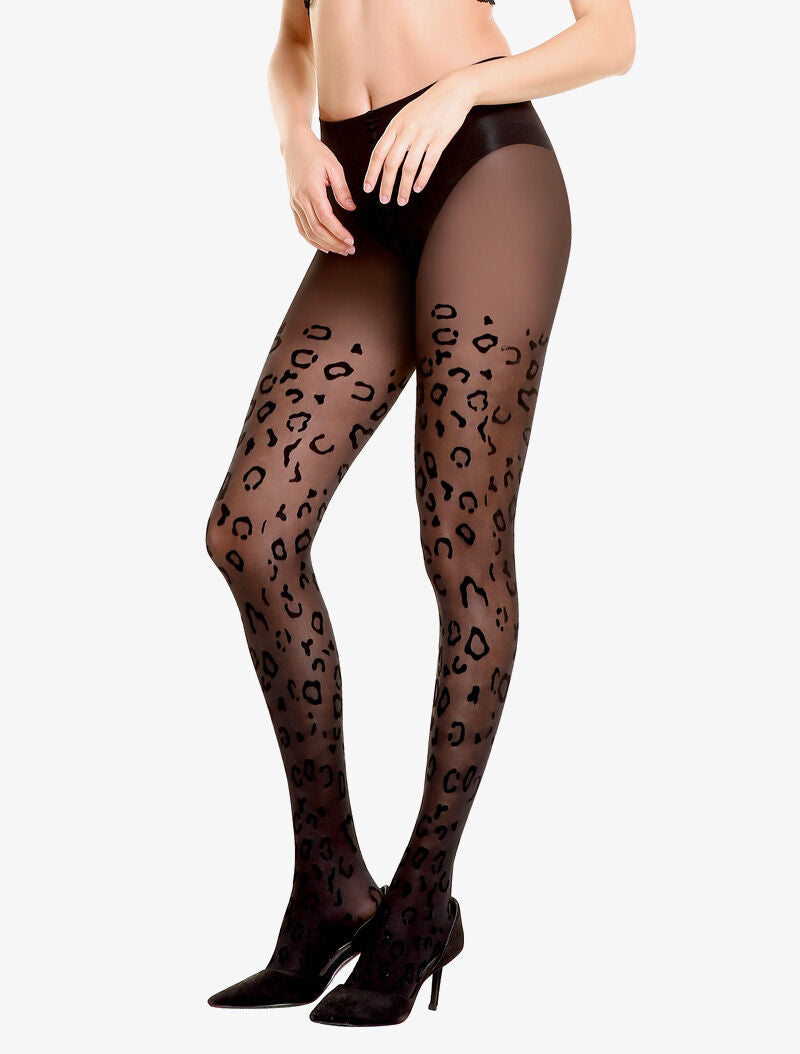 Collants à imprimé animal - noir - 2