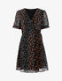 Robe cache-coeur fleurie - noir - 3