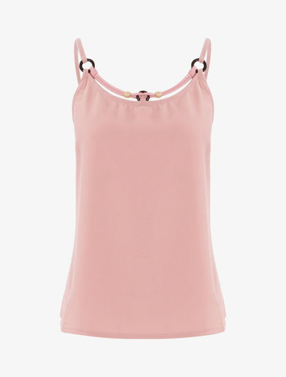 Top à encolure style cordon stylisé - rose - 3