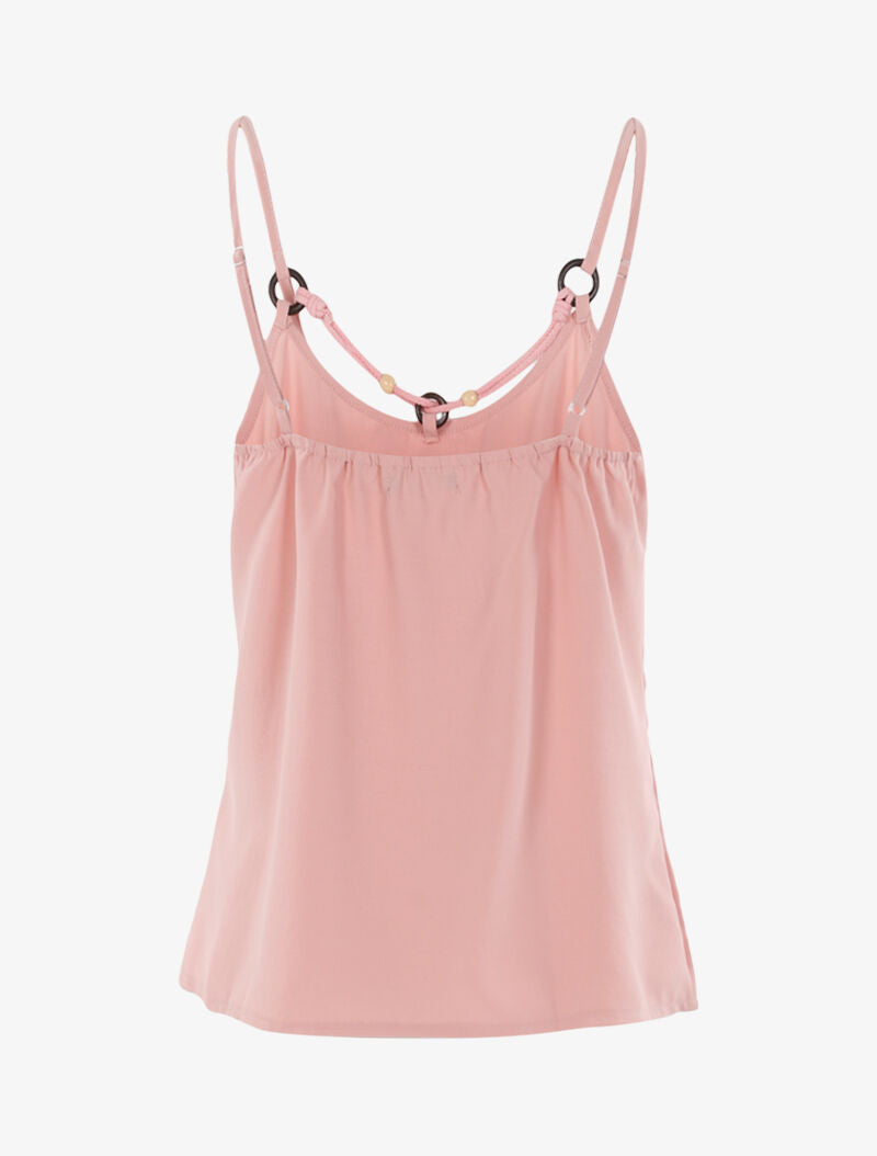 Top à encolure style cordon stylisé - rose - 2