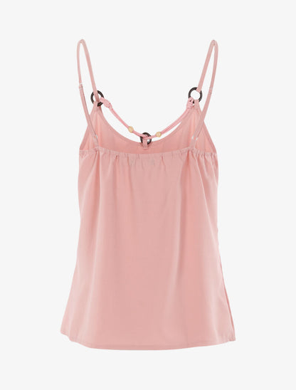Top à encolure style cordon stylisé - rose - 2